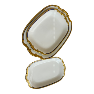 Early 20th Century Vignaud Limoges Porcelain Serving Platters- Set of 3