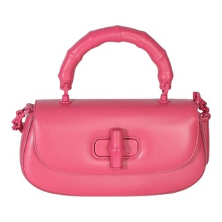 Pink Calfskin Medium Bamboo Diva Bag For Sale