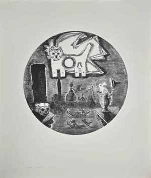 Gianpaolo Berto, The Cat, Etching, 1974