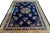 1920s Chinese Art Deco Carpet ( 8' 9'' x 11' 6'' - 266 x 350 ) Antique Art Deco Chinese Floral, Medallion Blue Navy, Ivory...