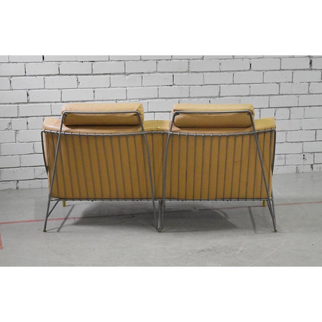 Metal Vintage Volare Two-Seater Sofa in Leather by Jan Armgard for Leolux, 1990s For Sale - Image 7 of 11