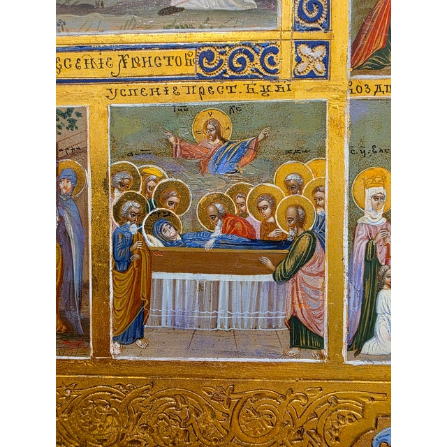 Antique Icon " the Resurrection " For Sale - Image 10 of 17
