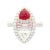 Grs Certified Trilliant Burma Ruby and Diamond Long Oval Toi Et Moi Ring Size 6 For Sale - Image 9 of 11