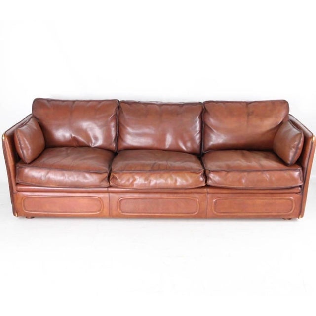 Vintage Three-Seater Leather Sofa from Roche Bobois, 1970s For Sale - Image 13 of 13