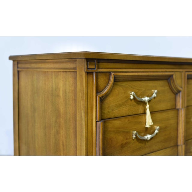 Mid Century Transitional 9 Drawer Lowboy Dresser For Sale - Image 10 of 16