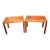Pair Mobelfabrik Denmark Golden Solid Teak Wood Rectangular End / Side Tables - Mid Century For Sale