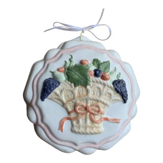 1980s Ceramic Hand Painted Wall Decor For Sale