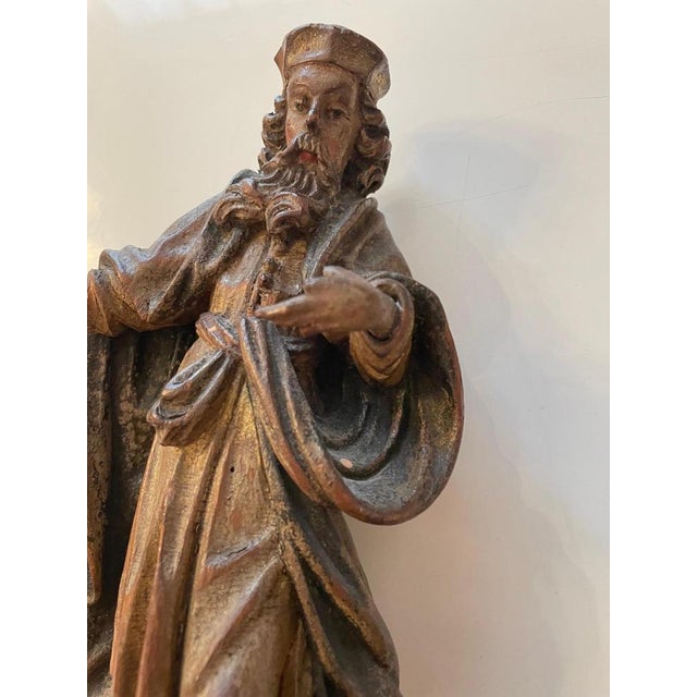 Carved Wood Figure of St. Joachim For Sale - Image 4 of 11