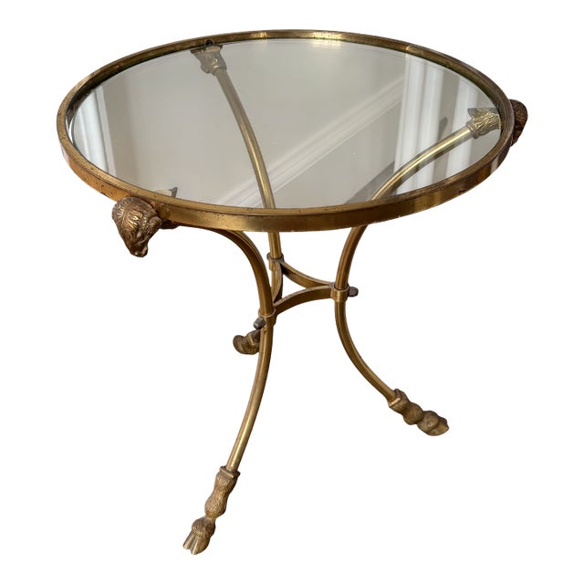 Vintage French Style Brass Side Table For Sale