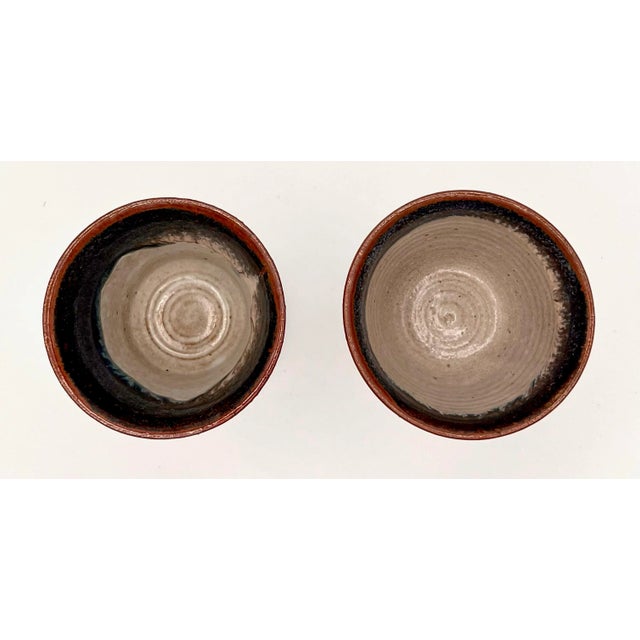 Vintage Stoneware Wine Goblets - A Pair For Sale In Los Angeles - Image 6 of 6