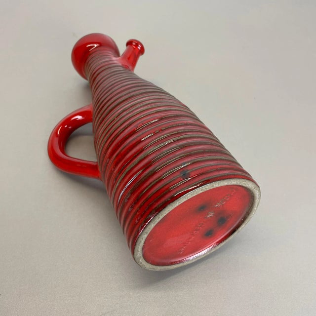 Red Ceramic Studio Pottery Vase from Marei Keramik, Germany, 1970 For Sale - Image 16 of 18