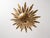 Mid-Century Gilt Metal Sunburst Flush Mount with Leaf Rays, 1950s For Sale - Image 4 of 10