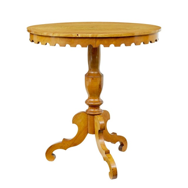 Brown Small Swedish Oval Birch Side Table, 1890s For Sale - Image 8 of 8