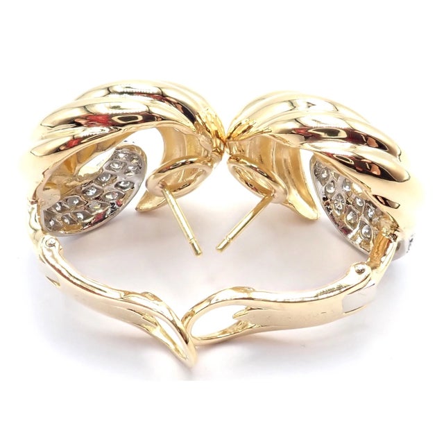 Late 20th Century Verdura Yellow Gold Diamond Swirl Earrings, Pair For Sale In Philadelphia - Image 6 of 15