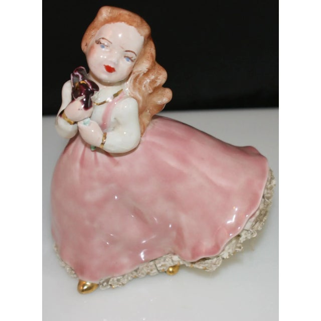 Vintage 1950s Holland Mold Figurine Woman in Flowing Pink Gown Dancing For Sale - Image 4 of 10