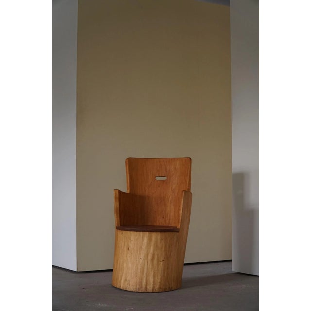 Mid-Century Brutalist Sculptural Carved Stump Chair in Solid Pine, Sweden, 1960s For Sale - Image 10 of 12