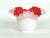 Red Kanawha Hobnail Style White Milk Glass Red Overlay Crimped Bowl Vase For Sale - Image 8 of 11