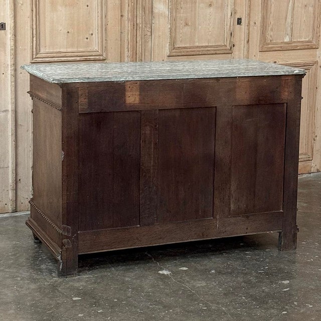 19th Century French Louis XVI Walnut Marble Top Commode For Sale - Image 16 of 16