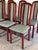 Mid 20th Century High Back Wooden Dining Chairs Set of 8 With Green Upholstery Vintage Mid-Century Modern For Sale - Image 5 of 9