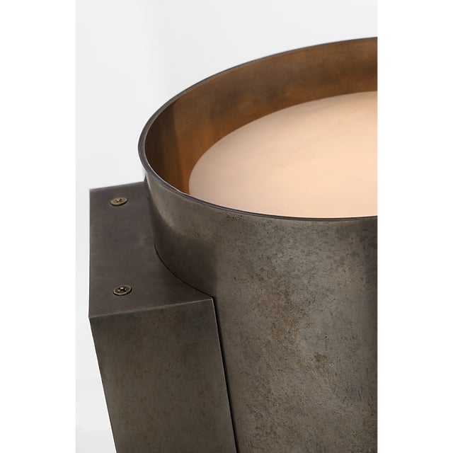 Gray Anne-Marie Barton for Visual Comfort Signature Armise 14" Sconce in Mottled Pewter with Alabaster For Sale - Image 8 of 11