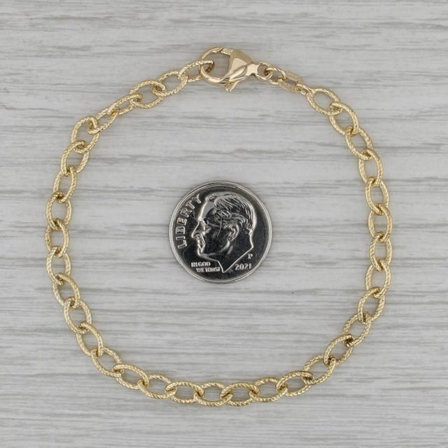 Cable Chain Bracelet 14k Yellow Gold 6.75" 4mm For Sale - Image 4 of 5