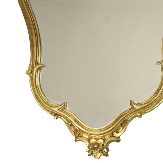 Glass Gilt Rococo-Style Mirror with Console, France, 1950s, Set of 2 For Sale - Image 7 of 17