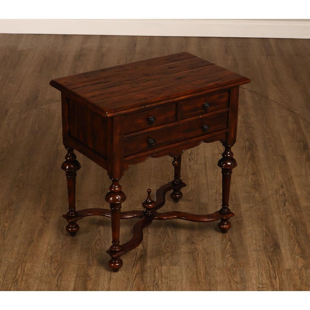 High Quality Lowboy End Table By Theodore Alexander From The Castle Bromwich Collection. Constructed Of Antiqued Wood With...