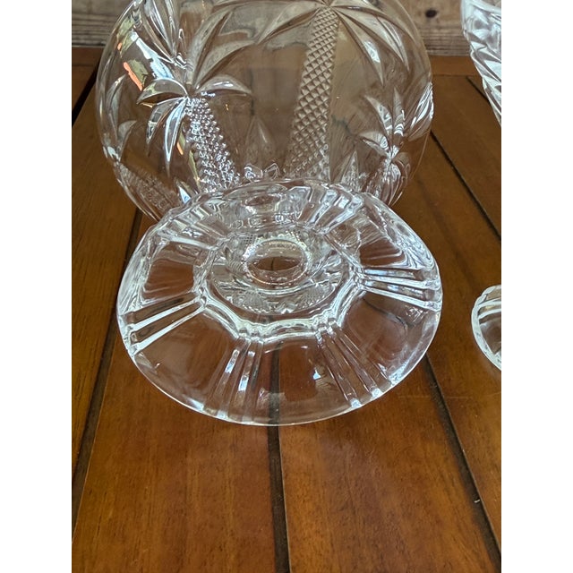 Late 20th Century Godinger Crystal Palm Tree Ice Cream Dessert Bowls - Set of Four For Sale - Image 10 of 12