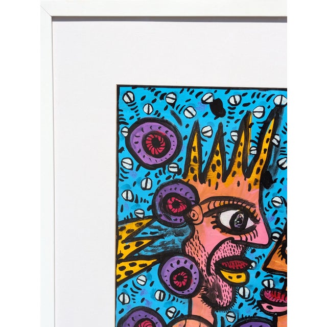 Contemporary Richard Fluhr "How Old Are You?" Contemporary Colorful Pink and Blue Figurative Abstract, 2014 For Sale - Image 3 of 9