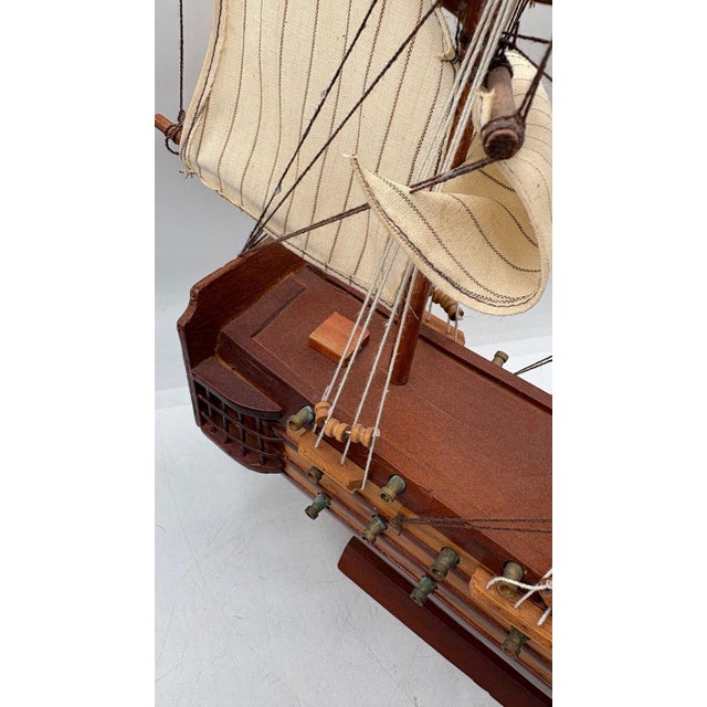 Wood Vintage Handcrafted Wooden HMS Victory Model Ship For Sale - Image 7 of 16