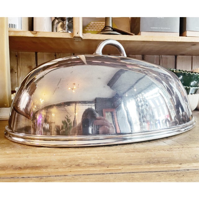 Reed & Barton 1910s Antique Silver Plated Dome From the Hotel De France Nyc For Sale - Image 4 of 9