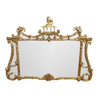 Vintage Friedman Brothers Gilt Pagoda Chinoiserie Wall Mirror For Sale