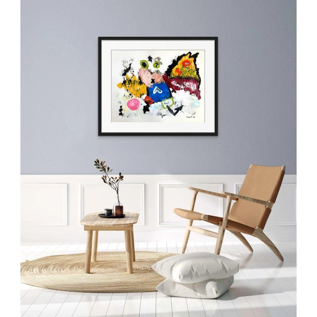 'Ryu and the Rose Balloon' - Original Oil Painting by Diane Grant. Oil, ink, and pencil on canvas grain fine art paper....