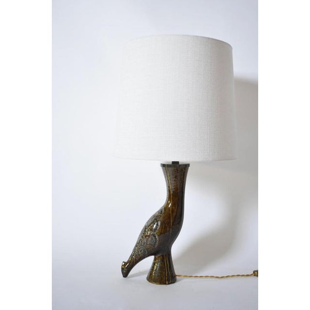 Zoomorphic Bird Ceramic Lamp, 1970s For Sale - Image 6 of 6