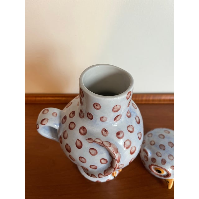 Vietri Italian Hand-Painted Owl Bedside Water Pitcher and Tumbler For Sale - Image 12 of 12