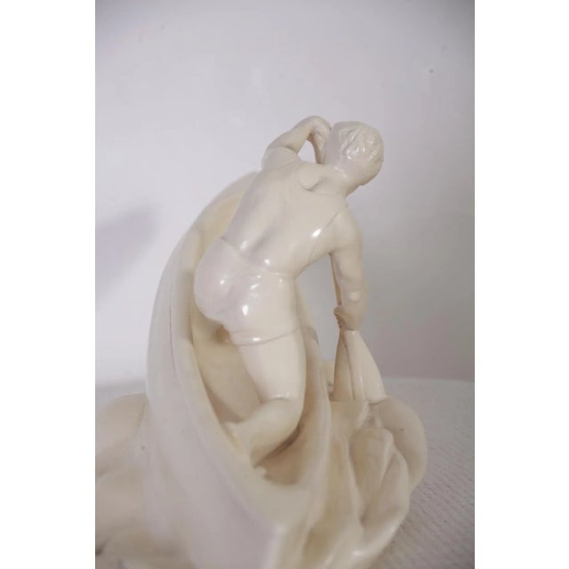 1960s Former Czechoslovakian Ceramic Canoeing Sculpture from Jihokera, 1962 For Sale - Image 5 of 11