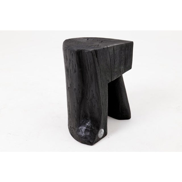 Sculptural Hardwood Stool For Sale - Image 11 of 14