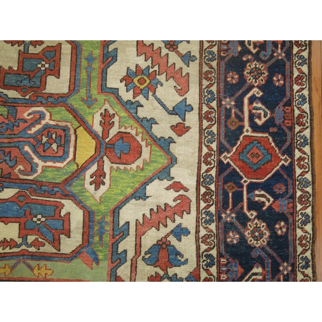 Early 20th Century Antique Serapi Rug - 10' x 13'6" For Sale - Image 9 of 11
