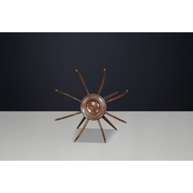 Sculptural Walnut and Glass Spider Coffee Table from Carlo De Carli, Italy, 1950s For Sale - Image 6 of 13