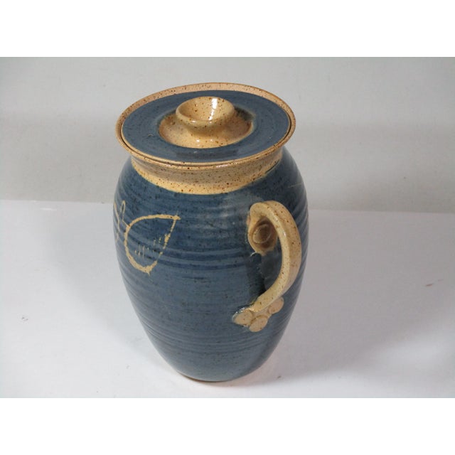 1980s Studio Pottery Earthenware Beverage Jug For Sale - Image 4 of 8