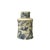 This exquisite ceramic jar features a classic blue-and-white relief design showcasing traditional motifs of swimming fish...