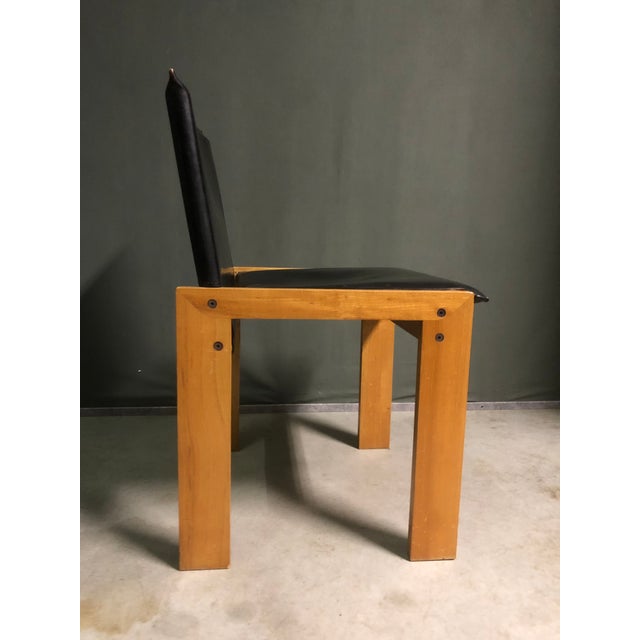 Vintage Italian Side Chairs in the style of Scarpa, 1969, Set of 4 For Sale - Image 4 of 10