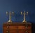 Pair of Antique Swedish brass candlesticks in a Neoclassical Gustavian manner. Circa 1900. Stamped marks. Skultuna Bruk...