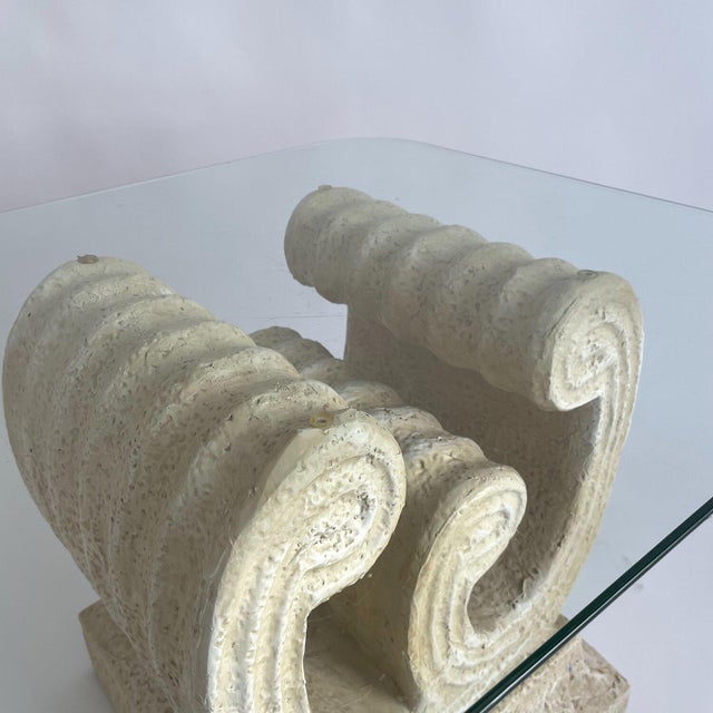 Glass and Stone Effect Side Table / Accent Table For Sale - Image 14 of 15