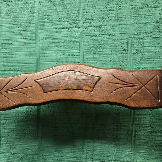 Wood Pair of Vintage Wooden Chairs With Wicker Seats For Sale - Image 7 of 14