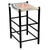 Vintage 1940s Primitive Wooden Stool W/ Black Painted Frame & Premier Egg Mash Feed Sack Seat - 25.5" Tall For Sale In Philadelphia - Image 6 of 17