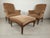 Louis XVI Style Lounge Chairs and Ottoman, Set of 3 For Sale - Image 3 of 18