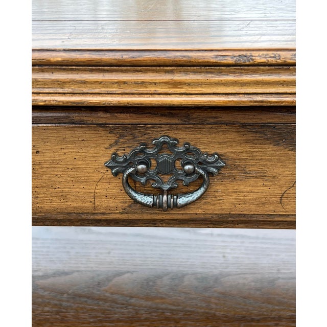 Ethan Allen Vintage Oak Jacobean Style Coffee Table For Sale In New York - Image 6 of 10