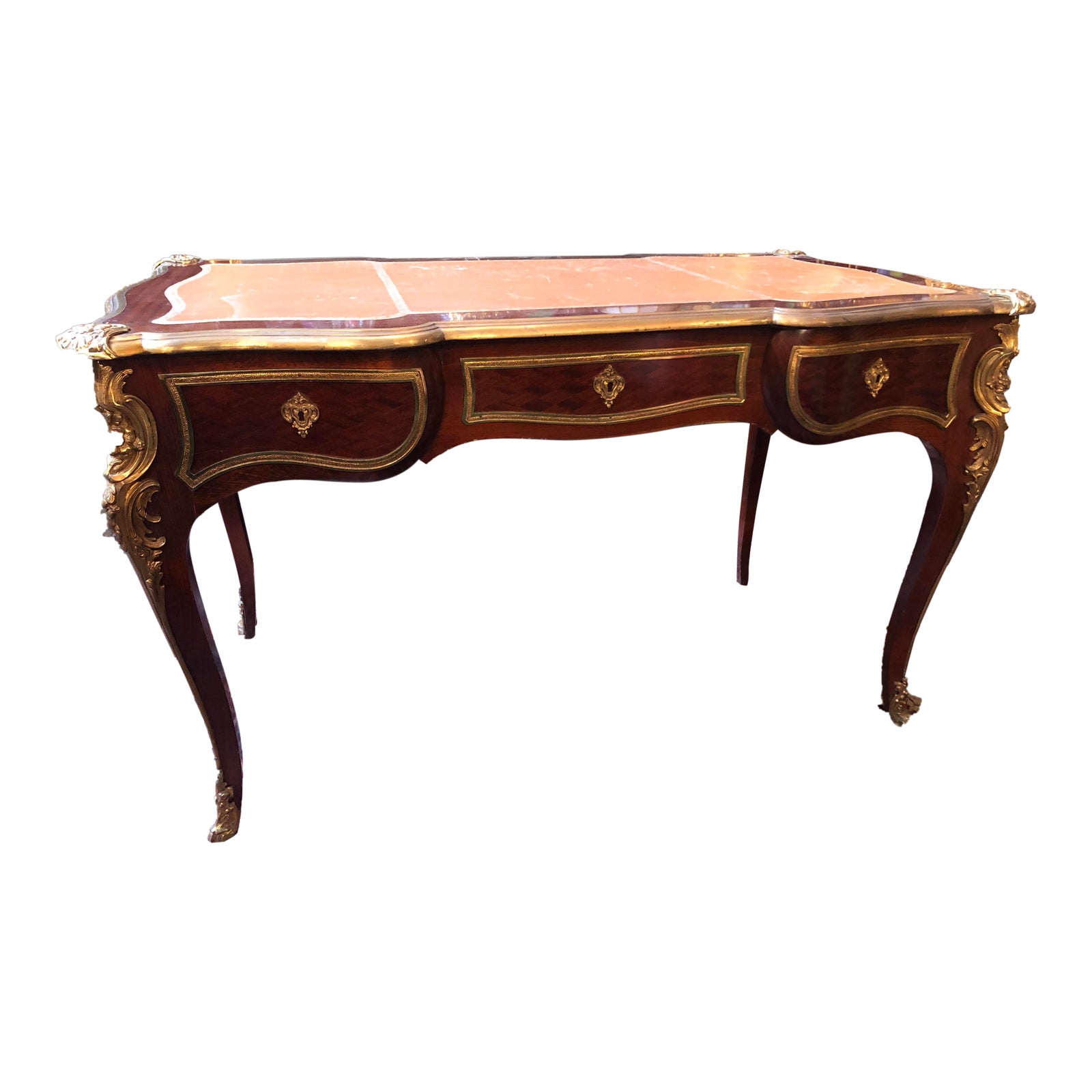 Antique Louis VI French Ornate Ormolu Writing Desk Table Chairish