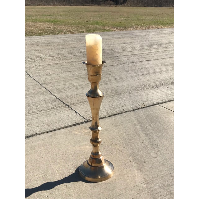 Vintage Victorian 24” Brass Candle Holder. Candle not included